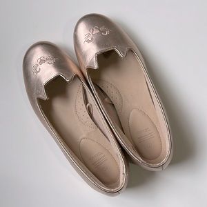 balletcore rose gold kitty flats
